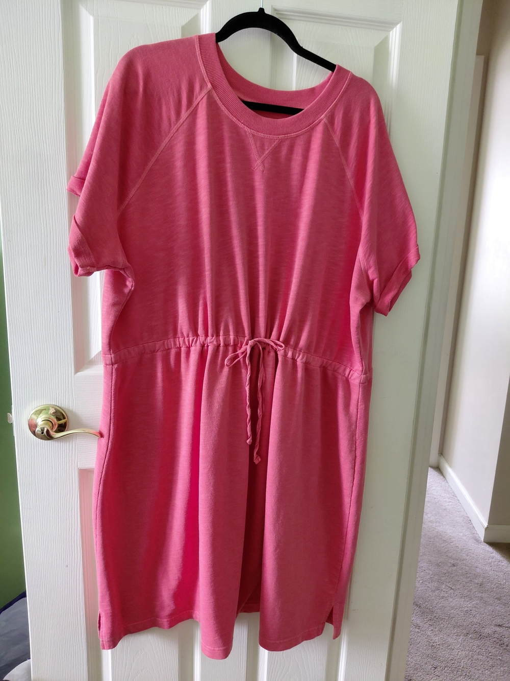 Sonoma Pink Drawstring-Waist Midi Dress